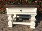 landelijk houten tafeltje - shabby wit, Antiek en Kunst, Ophalen