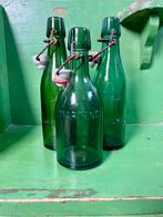 3x vintage glazen beugel bierflesjes, Ophalen of Verzenden