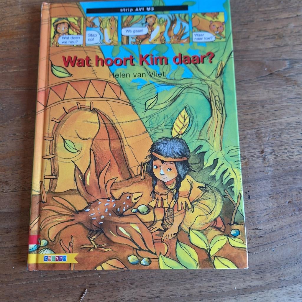 Wat hoort Kim daar? - AVI M3 stripboek voor jonge lezers, Ophalen, Zo goed als nieuw, Helen van Vliet, Fictie algemeen