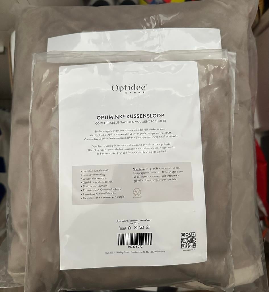 Optidee optimink set 140x200 beige/natur Nieuw, Huis en Inrichting, Eenpersoons, Beige, Dekbedovertrek, Nieuw