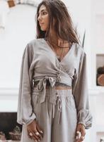 Moost wanted Helena linnen wrap top Maat S, Verzenden, Nieuw, Maat 36 (S), Grijs
