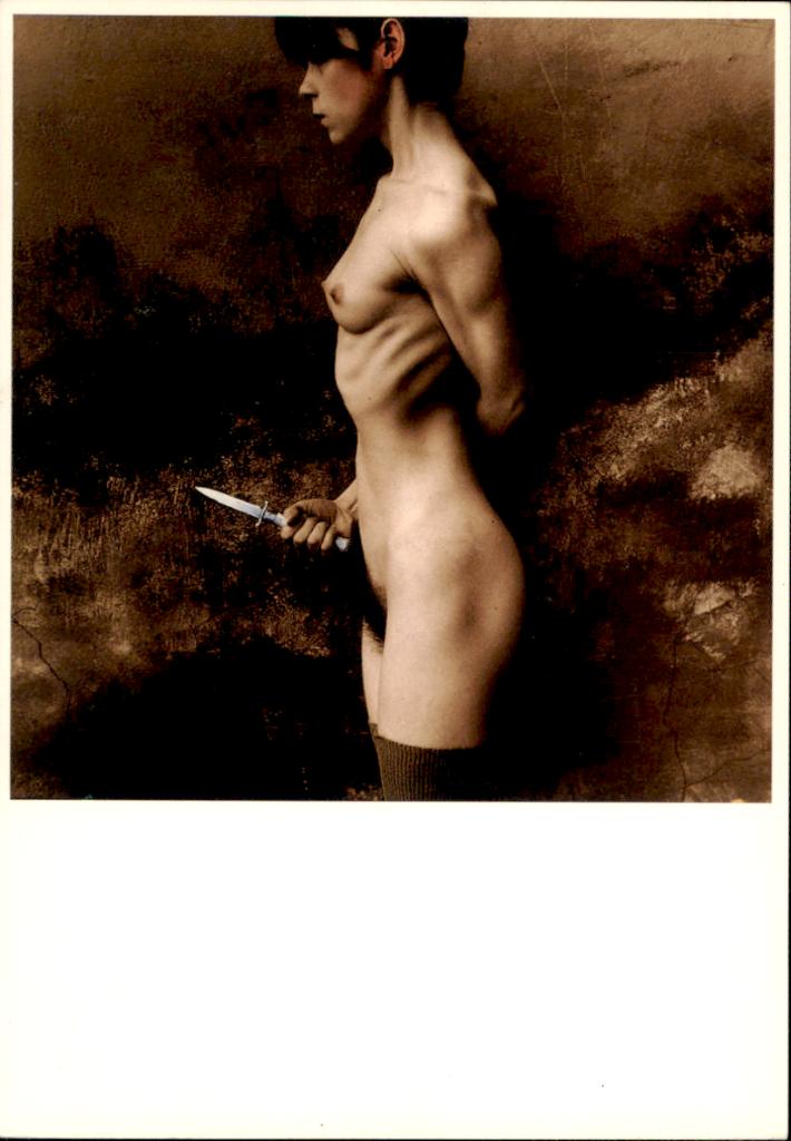 Dame met mes, naakt, Love, Life & ther such... Jan Saudek, Verzenden, 1980 tot heden, Ongelopen, Overige thema's