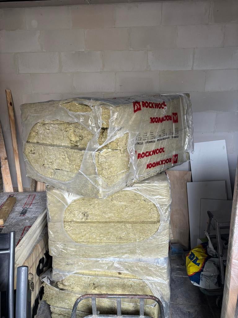 Rockwool Isolatieplaten 100x80x13cm met aluminium folie, Gebruikt, 12 cm of meer, Steenwol, Muurisolatie
