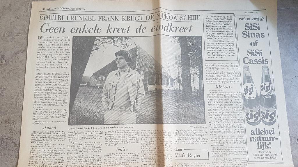 Twee artikelen 1970 over Dimitri Frenkel Frank (Hadimassa), Ophalen of Verzenden, 1960 tot 1980, Knipsel(s)