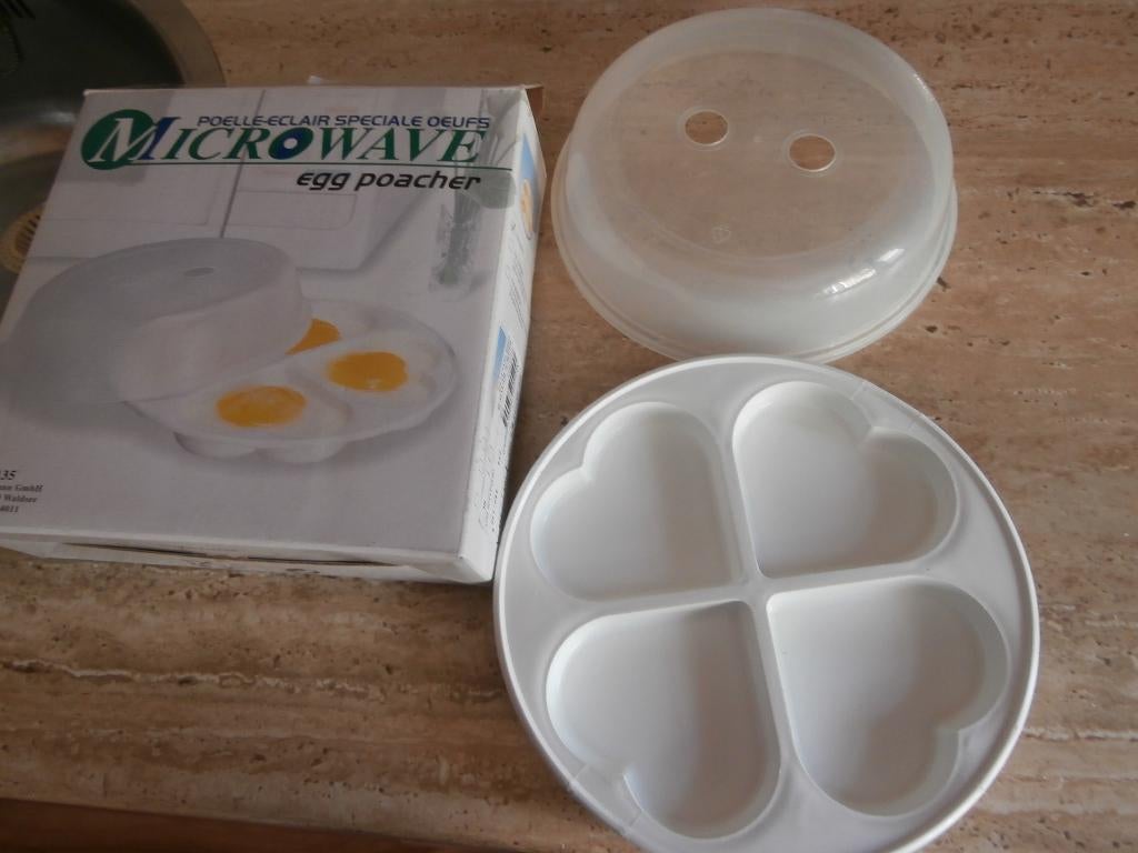 Magnetronbord met deksel ei pocheren magnetron bord eieren, Ophalen of Verzenden, Nieuw