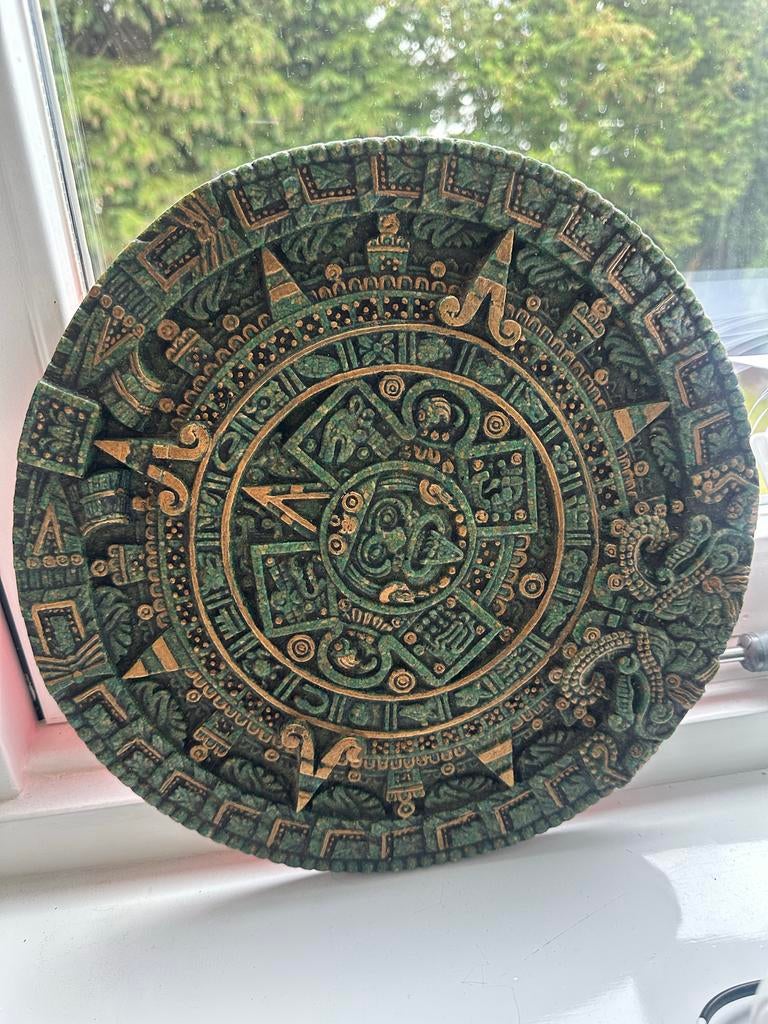 Eeuwigdurende Azteekse Zonnekalender Mexico, Huis en Inrichting, Woonaccessoires | Klokken, Zo goed als nieuw, Overige typen, Ophalen of Verzenden