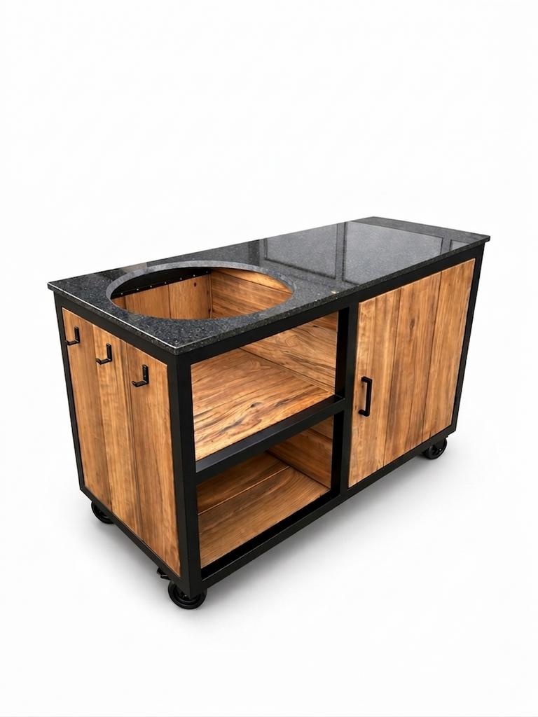 Luxe buitenkeuken voor Green egg / Bastard / Kamado, Tuin en Terras, Buitenkeukens, Ophalen of Verzenden, Zo goed als nieuw, Houtskool