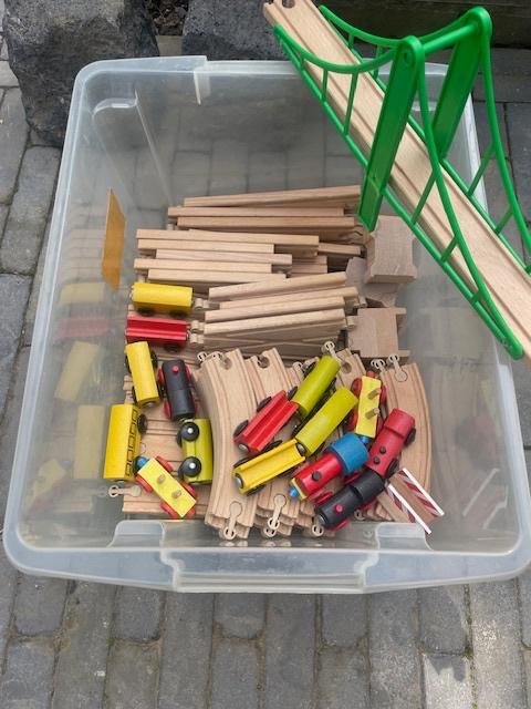 kinderspeelgoed Brio houten treinbaan met treintjes, Ophalen, Gebruikt, Bouwen