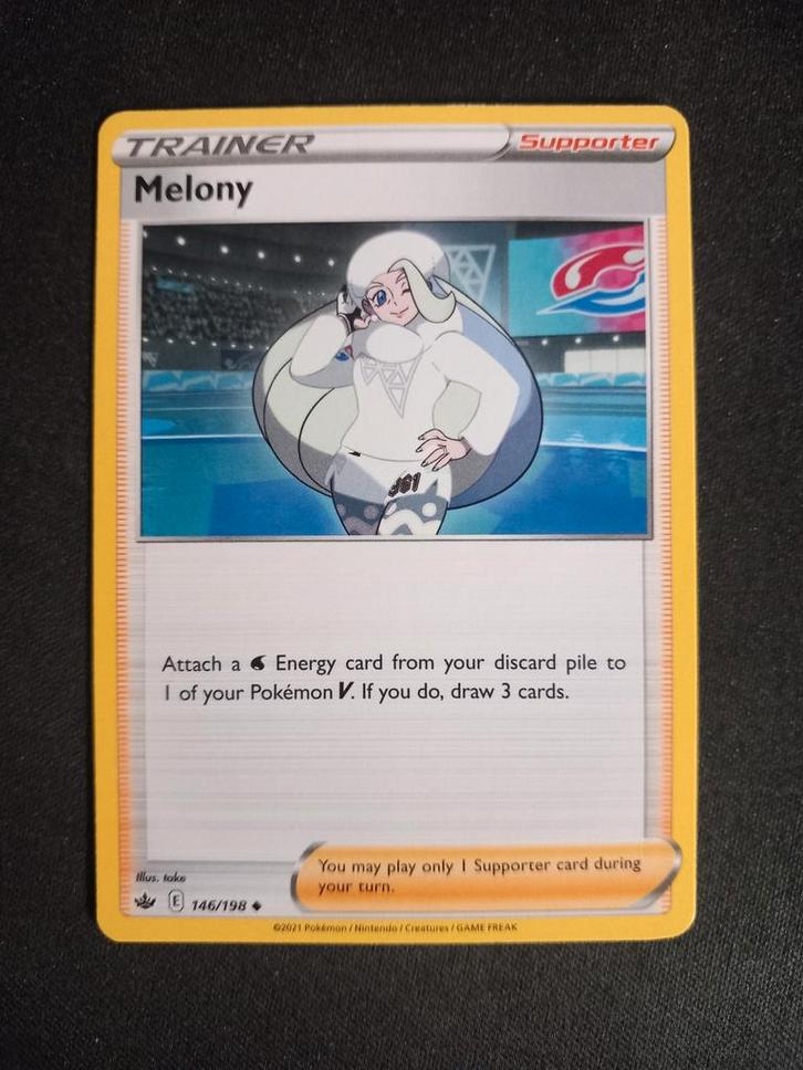 Pokemon Melony 146/198 Chilling Reign Excellent, Hobby en Vrije tijd, Verzamelkaartspellen | Pokémon, Zo goed als nieuw, Losse kaart