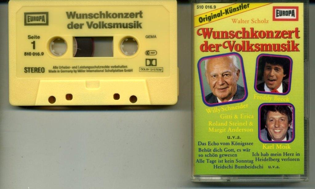 Wunschkonzert der Volksmusik 12 nrs Europa cassette ZGAN, Ophalen of Verzenden, Zo goed als nieuw, Origineel, 1 bandje