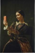 Wandkleed meisje met smartphone, Ophalen, Zo goed als nieuw