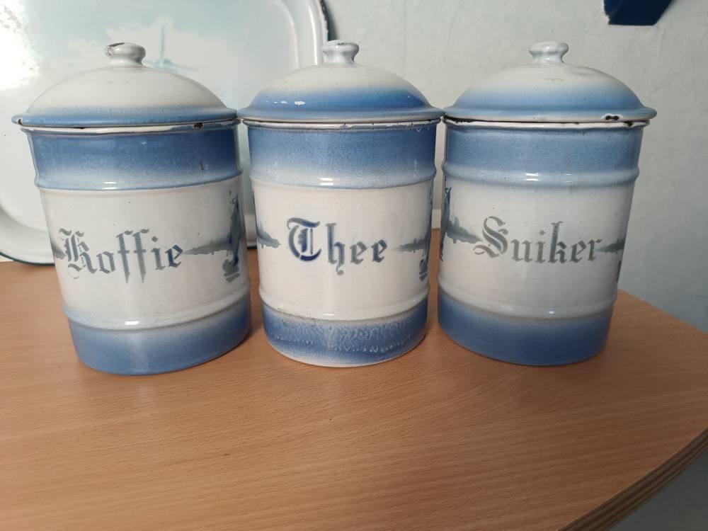 Emaille kts bussen set, Ophalen of Verzenden