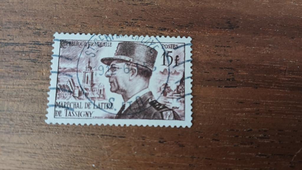 Frankrijk,  1954, Marechal  de Lattre, Ophalen of Verzenden, Gestempeld