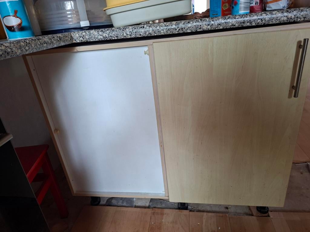 Keuken hoekkast onder links, Ophalen, 25 tot 50 cm, 200 cm of meer
