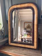 Antieke franse landelijke geel gehoute spiegel, Ophalen, Rechthoekig