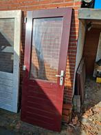 Hardhouten tuin/buiten deur met dubbelglas ca.211,5x82,3., Ophalen, Gebruikt, Binnendeur, Glas