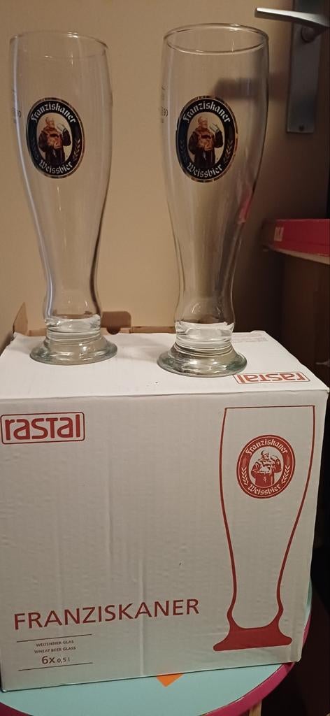 4 Nieuwe Franziskaner Weissbier bierglazen - 0.5 liter, Ophalen of Verzenden, Nieuw, Glas of Glazen, Overige merken