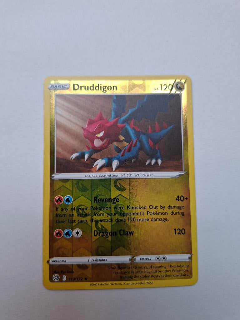Druddigon 118/172 Pokémon Kaart - Zo goed als nieuw, Ophalen of Verzenden, Zo goed als nieuw, Losse kaart