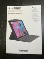 Logitech Slim Folio iPad hoes met toetsenbord, 10 inch, Bescherming voor- en achterkant, Zo goed als nieuw, Ipad 7, 8 en 9