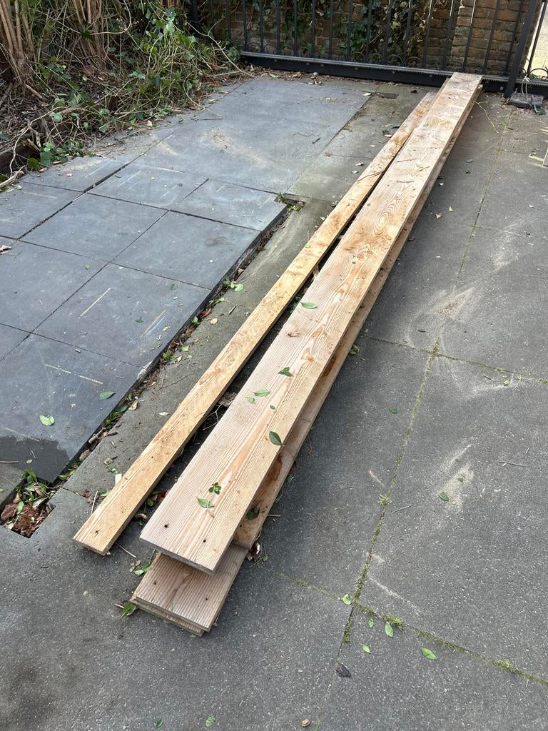 7 planken 400x19 cm, Ophalen, Gebruikt, Minder dan 25 mm, Plank