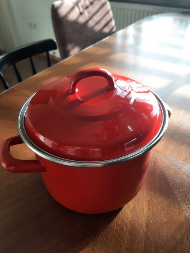 Soeppan pan emaille rood, Ophalen, Nieuw, Overige materialen