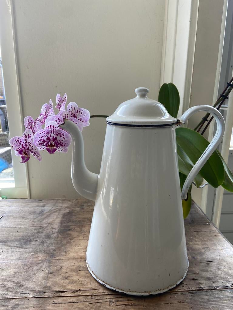 Emaille koffiekan gieter voor planten, Antiek en Kunst, Ophalen of Verzenden