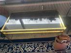Messing goud glazen tafel, Ophalen, Gebruikt, 100 tot 150 cm, Art deco