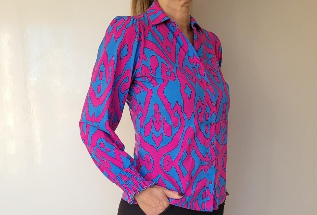 Studio Anneloes blouse M Fuchsia roze Travelstof Top, Maat 38/40 (M), Studio Anneloes, Ophalen of Verzenden, Zo goed als nieuw