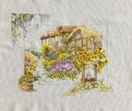 Borduurwerk, zijde, cottage, tuin, bloemen, vintage, Ophalen, Gebruikt, Handborduren, Overige typen