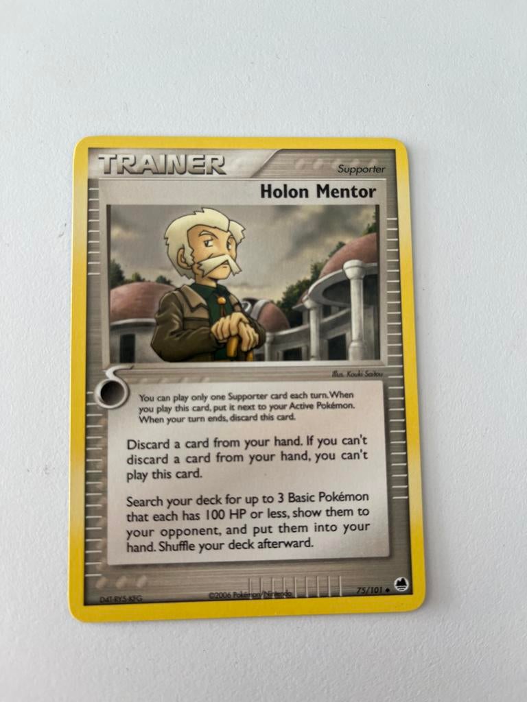 Pokémo: Holon Mentor Trainer Kaart (75/101) Dragon Frontiers, Ophalen of Verzenden, Zo goed als nieuw, Losse kaart