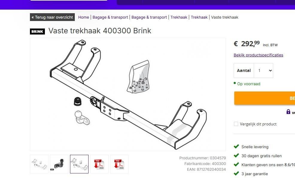 Trekhaak Peugeot Boxer Citroen Jumper Fiat Ducato1994 - 2004, Auto-onderdelen, Trekhaken, Ophalen of Verzenden