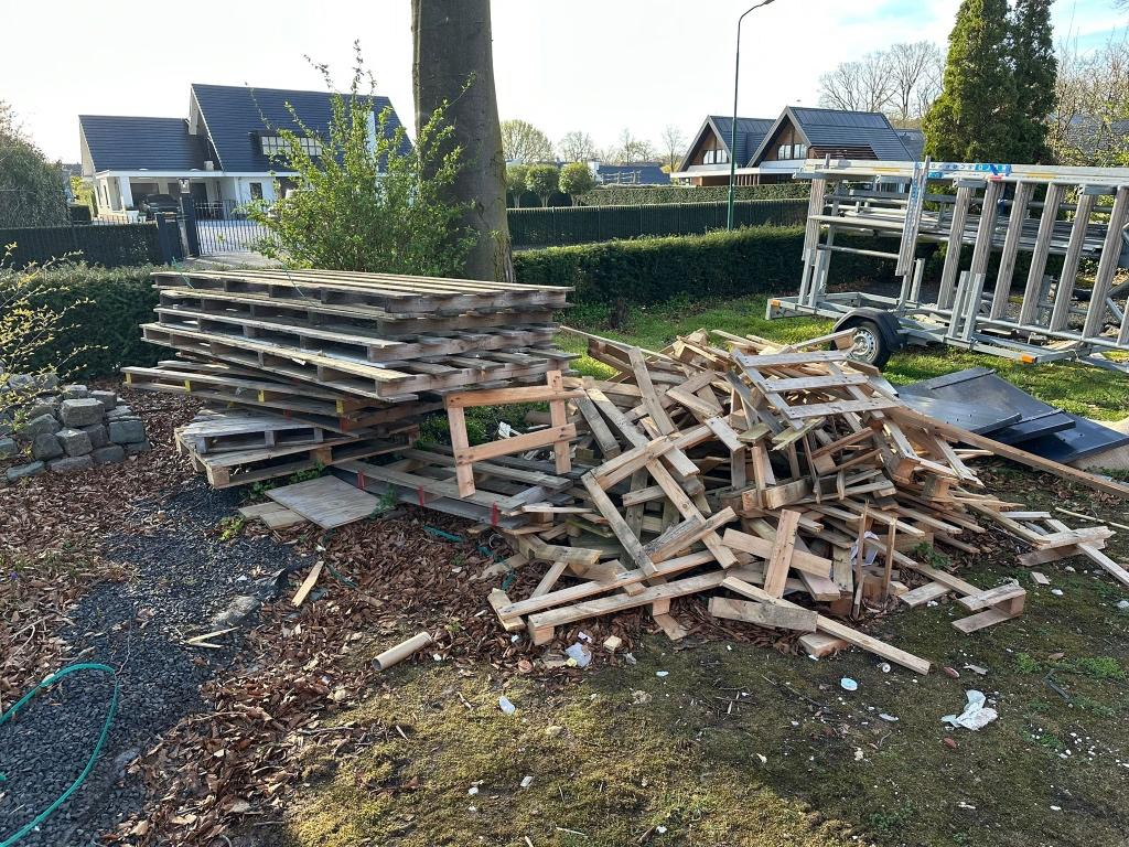 statiegeld pallets + brandhout, Ophalen, Nieuw, Pallet, Minder dan 200 cm