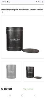 Label51 Opbergblik Wasmand Zwart Metaal  maat L, Huis en Inrichting, Woonaccessoires | Prullenbakken, Ophalen, Gebruikt, 50 tot 75 cm