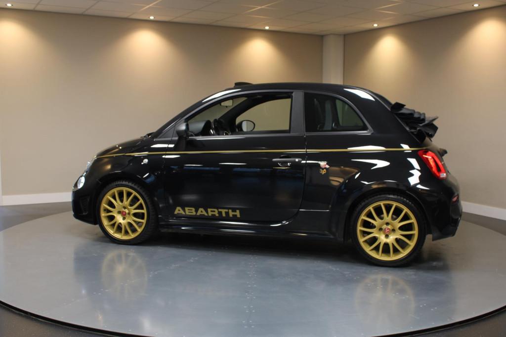 Abarth 595 C 1.4 Turbo Scorpioneoro *1/2000 Limited Edition*, Auto's, Abarth, Gebruikt, Zwart, Cabriolet, Leder en Stof