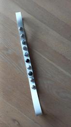 leren witte smalle riem met sierknopen, Minder dan 3 cm, 100 cm of meer, Wit, Tailleriem