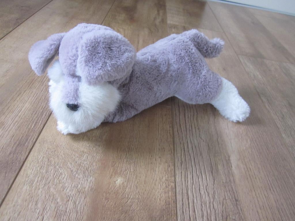 Topeq Warenhandel lila wit pluche hond knuffel grote ogen, Ophalen of Verzenden, Nieuw, Hond