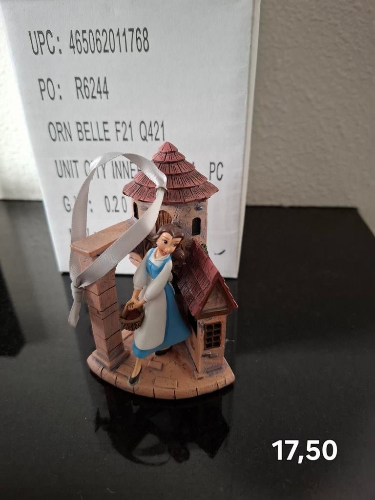 Disney kerst ornament belle beauty and the beast, Ophalen, Assepoester of Belle, Zo goed als nieuw, Beeldje of Figuurtje