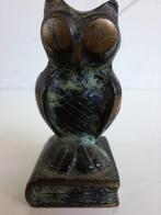 Vintage Walter Bosse bronzen beeldje uil op een boek 1950, Ophalen of Verzenden, Brons