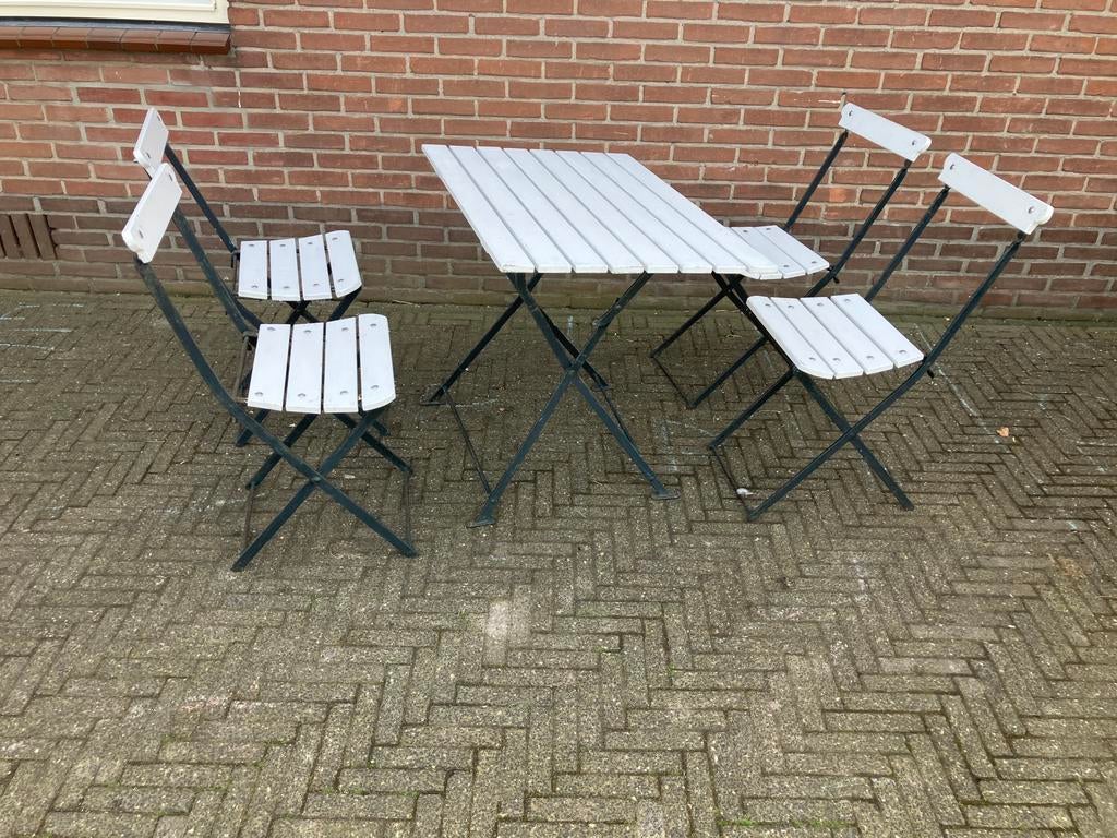 Tuinset bistroset, Ophalen, 4 zitplaatsen, Zo goed als nieuw, Tuinset