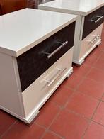 SET VAN 2 MODERNE NACHTKASTJES MET LADES, Ophalen, Gebruikt, Minder dan 45 cm, Minder dan 55 cm