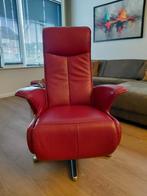 Relax stoel bordeau rood, Ophalen, Minder dan 75 cm, Leer, Zo goed als nieuw