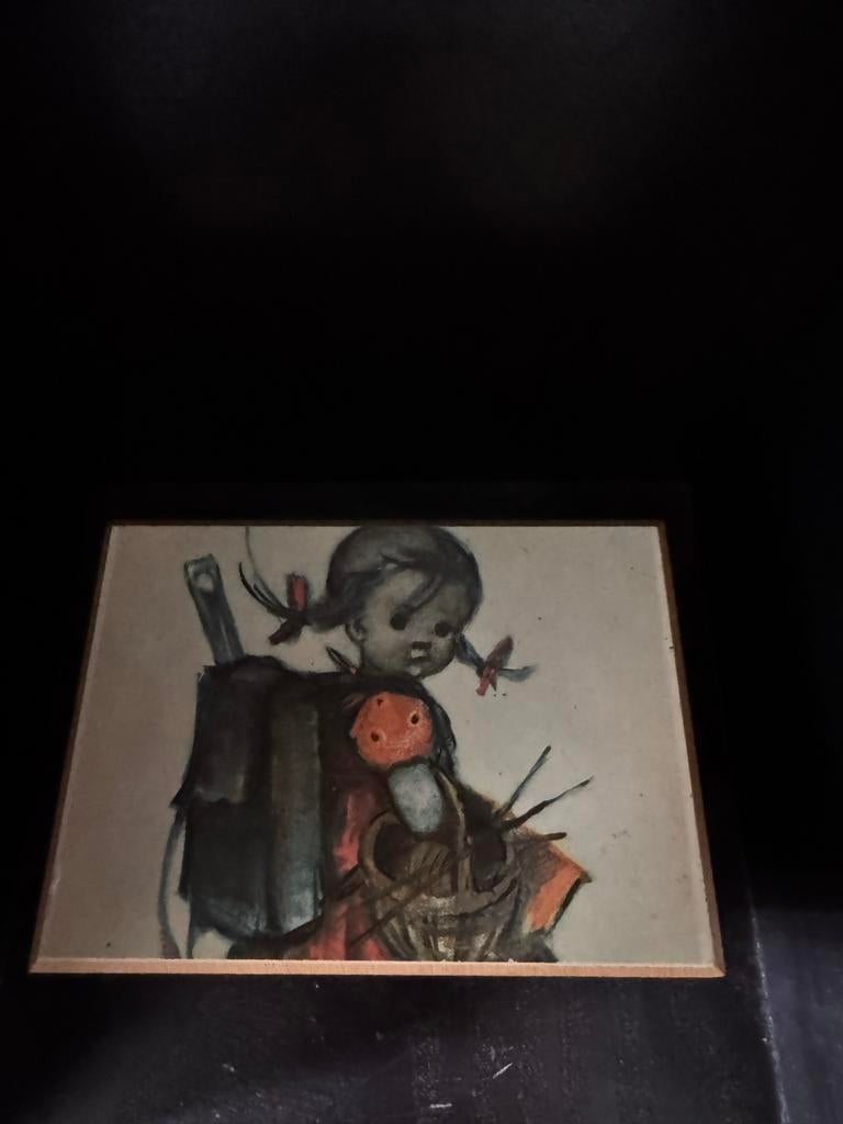 Muziekdoosje met Hummel afbeelding en Mapsa mechanisme, Antiek en Kunst, Antiek | Woonaccessoires, Ophalen of Verzenden