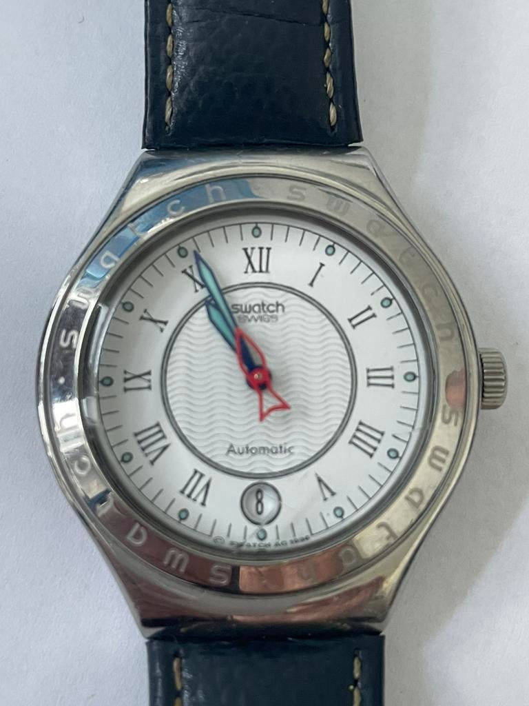 SWATCH 1996 Irony Automatic Poisson Rouge  YAS400, Leer, Staal, Polshorloge, Swatch