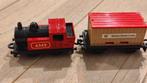 Matchbox rode tenderlocomotief en wagon met container., Ophalen of Verzenden, Zo goed als nieuw, Wagon, Overige merken