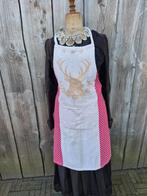 Schort met hertenprint en rood-wit ruitpatroon van katoen, Ophalen of Verzenden, Zo goed als nieuw