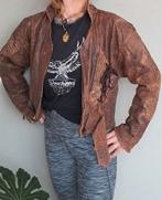 Vintage leren jas, bruin, maat M, unisex, Kleding | Dames, Jassen | Zomer, Ophalen of Verzenden, Gedragen, Maat 38/40 (M), Bruin
