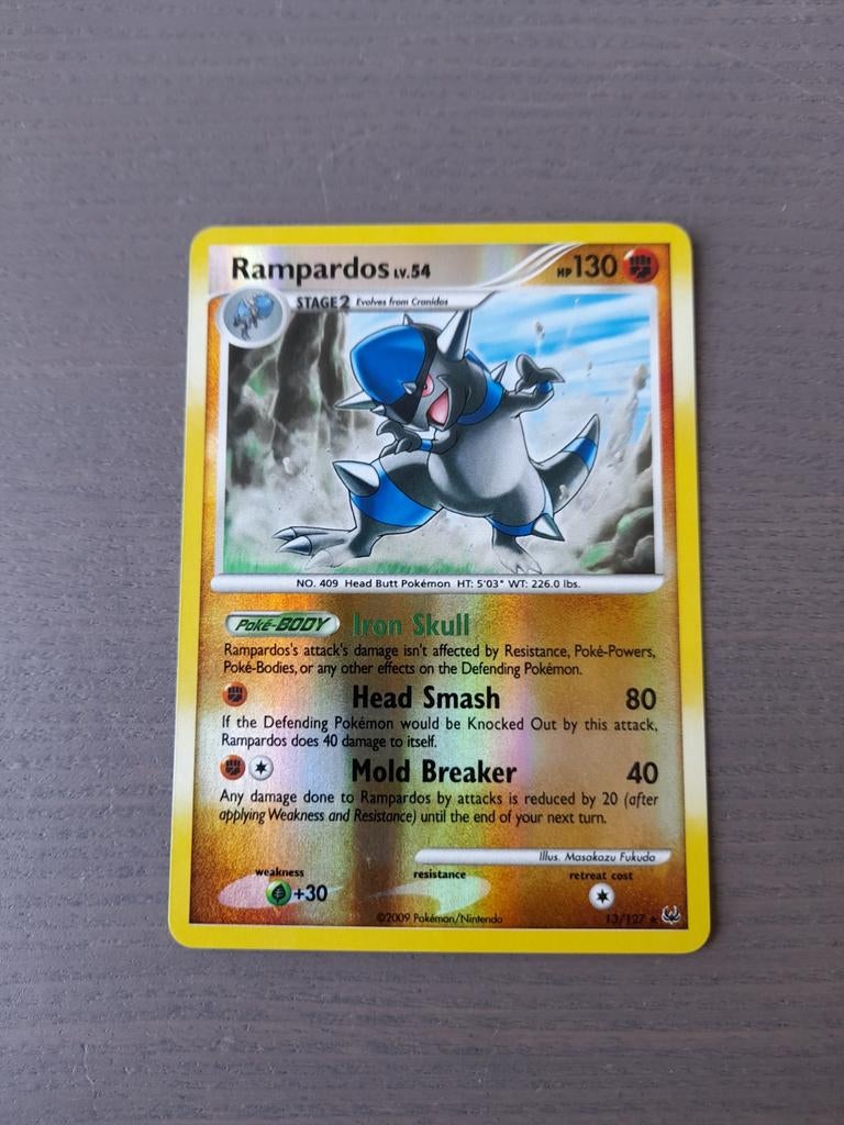 2009 platinum 13/127 rampardos reverse, Ophalen of Verzenden, Gebruikt, Losse kaart, Foil