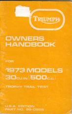Triumph Trophy Trial TR5T 1973 Owners Handbook (5758z), Motoren, Handleidingen en Instructieboekjes, Ophalen of Verzenden, Triumph
