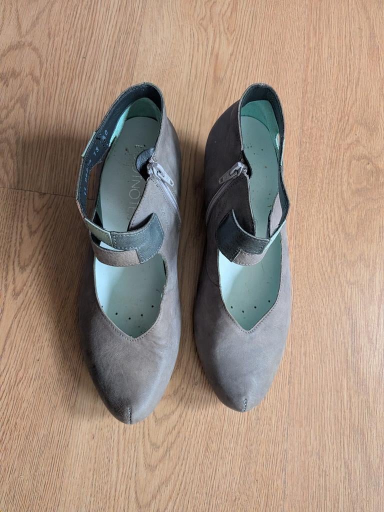 Think! Grijs/taupe pumps met ritsje maat 39 uitneembare zool, Pumps, Think!, Ophalen of Verzenden, Grijs