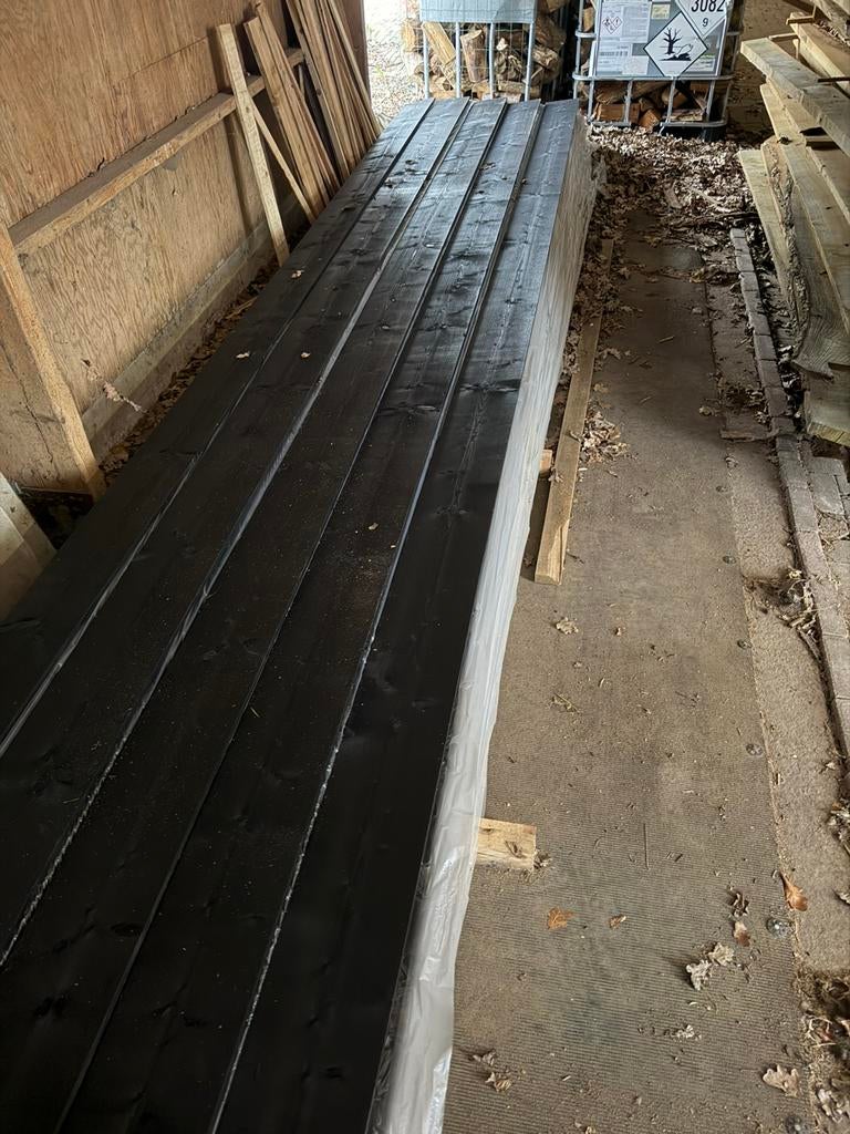 Zweeds rabat zwart 5400m1, Ophalen, Zo goed als nieuw, 250 cm of meer, Planken